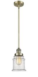 Innovations Lighting Canton 1-100 watt 6.5 inch Antique Brass Mini Pendant Seedy glass Hang Straight Swivel 201SABG184