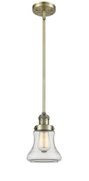 Innovations Lighting Bellmont 1-100 watt 6.5 inch Antique Brass Mini Pendant Clear glass Hang Straight Swivel 201SABG192