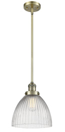 Innovations Lighting Seneca Falls 1-100 watt 10 inch Antique Brass Pendant Halophane glass Hang Straight Swivel 201SABG222