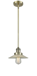 Innovations Lighting Halophane 1-100 watt 10 inch Antique Brass Mini Pendant Halophane glass Hang Straight Swivel 201SABG2