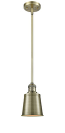 Innovations Lighting Addison 1-100 watt 5 inch Antique Brass Mini Pendant Brushed Brass Addison shades Hang Straight Swivel 201SABM9AB