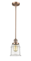 Innovations Lighting Canton 1-100 watt 6.5 inch Antique Copper Mini Pendant Clear glass Hang Straight Swivel 201SACG182