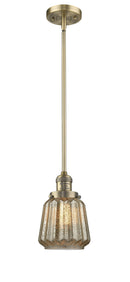 Innovations Lighting Chatham 1-100 watt 6 inch Brushed Brass Mini Pendant Mercury Fluted glass Hang Straight Swivel 201SBBG146