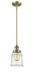 Innovations Lighting Canton 1-100 watt 6.5 inch Brushed Brass Mini Pendant Clear glass Hang Straight Swivel 201SBBG182
