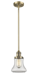 Innovations Lighting Bellmont 1-100 watt 6.5 inch Brushed Brass Mini Pendant Clear glass Hang Straight Swivel 201SBBG192