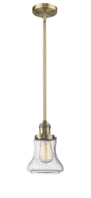 Innovations Lighting Bellmont 1-100 watt 6.5 inch Brushed Brass Mini Pendant Seedy glass Hang Straight Swivel 201SBBG194