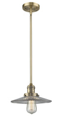 Innovations Lighting Halophane 1-100 watt 10 inch Brushed Brass Mini Pendant Halophane glass Hang Straight Swivel 201SBBG2