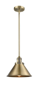 Innovations Lighting Briarcliff 1-100 watt 10 inch Brushed Brass Mini Pendant Brushed Brass Briarcliff shades Hang Straight Swivel 201SBBM10BB