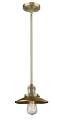 Innovations Lighting Railroad 1-100 watt 8 inch Brushed Brass Mini Pendant Brushed Brass Railroad shades Hang Straight Swivel 201SBBM4