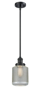 Innovations Lighting Stanton 1-100 watt 6 inch Black Mini Pendant Vintage Wire Mesh glass Hang Straight Swivel 201SBKG262