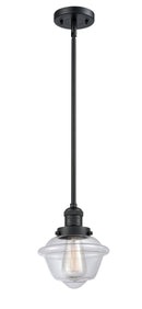 Innovations Lighting Small Oxford 1-100 watt 8 inch Black Mini Pendant Clear glass Hang Straight Swivel 201SBKG532