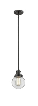 Innovations Lighting Beacon 1-100 watt 6 inch Oil Rubbed Bronze Mini Pendant Clear glass Hang Straight Swivel 201SOBG2026