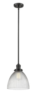 Innovations Lighting Seneca Falls 1-100 watt 10 inch Oil Rubbed Bronze Pendant Halophane glass Hang Straight Swivel 201SOBG222