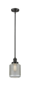 Innovations Lighting Stanton 1-100 watt 6 inch Oil Rubbed Bronze Mini Pendant Vintage Wire Mesh glass Hang Straight Swivel 201SOBG262