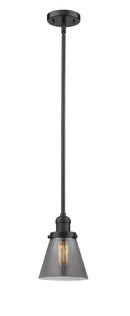Innovations Lighting Small Cone 1-100 watt 6 inch Oil Rubbed Bronze Mini Pendant Smoked glass Hang Straight Swivel 201SOBG63