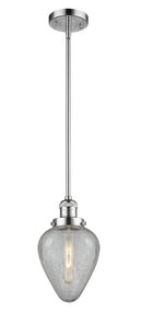 Innovations Lighting Geneseo 1-100 watt 6.5 inch Polished Chrome Mini Pendant Clear Crackle glass Hang Straight Swivel 201SPCG165