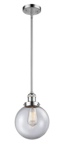 Innovations Lighting Beacon 1-100 watt 8 inch Polished Chrome Mini Pendant Clear glass Hang Straight Swivel 201SPCG2028