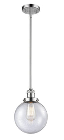 Innovations Lighting Beacon 1-100 watt 8 inch Polished Chrome Mini Pendant Seedy glass Hang Straight Swivel 201SPCG2048