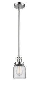 Innovations Lighting Small Bell 1-100 watt 5 inch Polished Chrome Mini Pendant Clear glass Hang Straight Swivel 201SPCG52