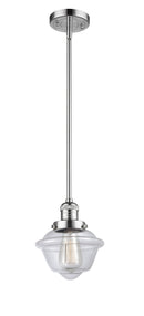 Innovations Lighting Small Oxford 1-100 watt 8 inch Polished Chrome Mini Pendant Clear glass Hang Straight Swivel 201SPCG532