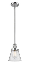 Innovations Lighting Small Cone 1-100 watt 6 inch Polished Chrome Mini Pendant Seedy glass Hang Straight Swivel 201SPCG64