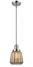 Innovations Lighting Chatham 1-100 watt 6 inch Polished Nickel Mini Pendant Mercury Fluted glass Hang Straight Swivel 201SPNG146