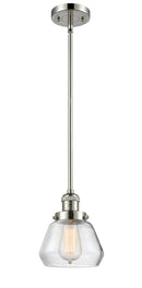 Innovations Lighting Fulton 1-100 watt 7 inch Polished Nickel Mini Pendant Clear glass Hang Straight Swivel 201SPNG172
