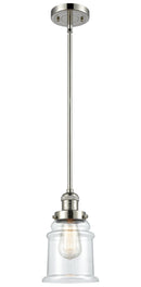 Innovations Lighting Canton 1-100 watt 6.5 inch Polished Nickel Mini Pendant Clear glass Hang Straight Swivel 201SPNG182
