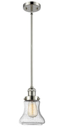 Innovations Lighting Bellmont 1-100 watt 6.5 inch Polished Nickel Mini Pendant Seedy glass Hang Straight Swivel 201SPNG194