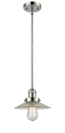 Innovations Lighting Halophane 1-100 watt 10 inch Polished Nickel Mini Pendant Halophane glass Hang Straight Swivel 201SPNG2