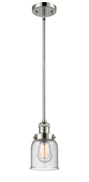 Innovations Lighting Small Bell 1-100 watt 5 inch Polished Nickel Mini Pendant Seedy glass Hang Straight Swivel 201SPNG54