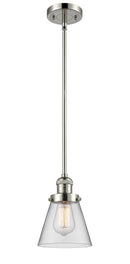 Innovations Lighting Small Cone 1-100 watt 6 inch Polished Nickel Mini Pendant Clear glass Hang Straight Swivel 201SPNG62