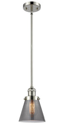 Innovations Lighting Small Cone 1-100 watt 6 inch Polished Nickel Mini Pendant Smoked glass Hang Straight Swivel 201SPNG63