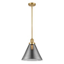 Cone Mini Pendant shown in the Satin Gold finish with a Plated Smoke shade