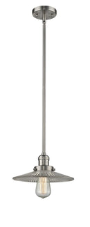 Innovations Lighting Halophane 1-100 watt 10 inch Brushed Satin Nickel Mini Pendant Halophane glass Hang Straight Swivel 201SSNG2