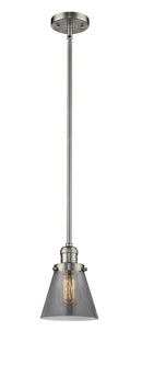 Innovations Lighting Small Cone 1-100 watt 6 inch Brushed Satin Nickel Mini Pendant Smoked glass Hang Straight Swivel 201SSNG63