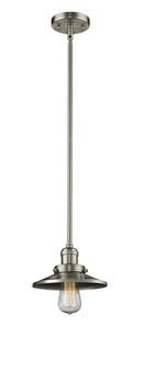 Innovations Lighting Railroad 1-100 watt 8 inch Brushed Satin Nickel Mini Pendant Brushed Railroad shades Hang Straight Swivel 201SSNM2