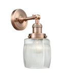 Innovations Lighting Colton 1-100 watt 5.5 inch Antique Copper Sconce Thick Clear Halophane Glass 180 Degree Adjustable Swivel 203ACG302