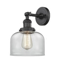 Innovations Lighting Large Bell 1-100 watt 8 inch Oil Rubbed Bronze Sconce Clear Glass 180 Degree Adjustable Swivel 203OBG72