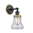 Bellmont Sconce shown in the Matte Black finish with a Seedy shade