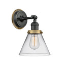 Cone Sconce shown in the Matte Black finish with a Clear shade