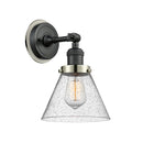 Cone Sconce shown in the Matte Black finish with a Seedy shade