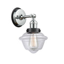 Oxford Sconce shown in the Polished Chrome finish with a Clear shade