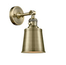 Innovations Lighting Addison 1-100 watt 5 inch Antique Brass Sconce Brushed Brass Addison shades 180 Degree Swivel High-Low-Off Switch 203SWABM9AB