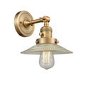 Innovations Lighting Halophane 1-100 watt 10 inch Brushed Brass Sconce Halophane glass 180 Degree Adjustable Swivel High-Low-Off Switch 203SWBBG2