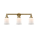Canton Bath Vanity Light shown in the Brushed Brass finish with a Matte White shade