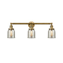 Bell Bath Vanity Light shown in the Brushed Brass finish with a Silver Plated Mercury shade