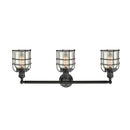 Innovations Lighting Small Bell Cage 3 Light Bath Vanity Light Part Of The Franklin Restoration Collection 205-BK-G58-CE