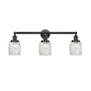 Colton Bath Vanity Light shown in the Oil Rubbed Bronze finish with a Clear Halophane shade