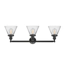 Innovations Lighting Large Cone 3 Light Bath Vanity Light Part Of The Franklin Restoration Collection 205-OB-G42-LED